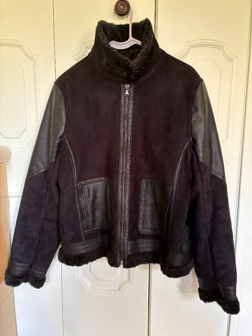 Faux Leather & Suede  Jacket